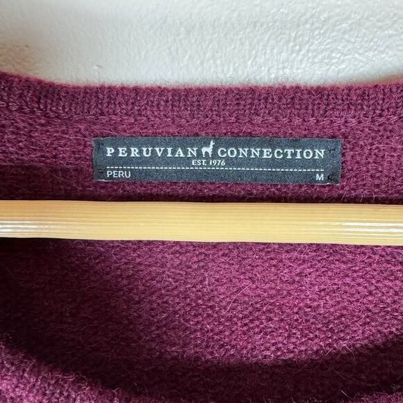 Peruvian Connection Alpaca Blend A Line Sweater Dress  Size Medium Burgundy - Picture 8 of 10